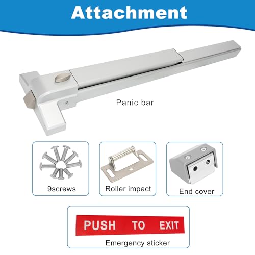 Barras de pánico de acero inoxidable de 70 cm para puerta comercial y herrajes de salida 6
