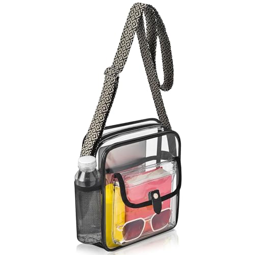 Image of SPODEARS Clear Crossbody Bag for Stadium, Concert, Festival & More - Adjustable Shoulder Strap & Bottle Holder