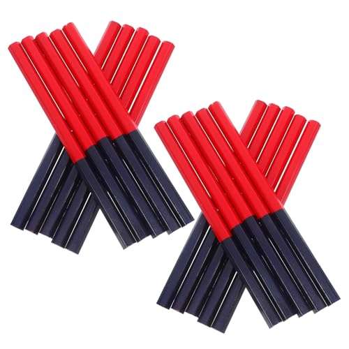 Lápices de Madera Hexagonales con diseño cómodo, juego de 20 unidades bicolor rojo y azul