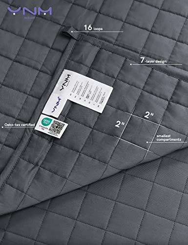 image for YnM Cotton King Size Weighted Blanket for Adults (88x104 Inches, 25 Po