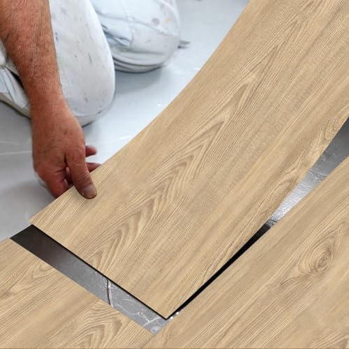 YUANGANG Pavimento Effetto Legno Vintage Piastrelle per Pavimenti in Vinile Autoadesive, Antiscivolo Perfetto per Superfici Lisce 20 * 300 cm