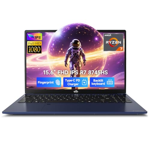 Image of NIMO 15.6 inch IPS FHD Gaming Laptop, AMD Ryzen 7 8745HS 64GB DDR5 RAM 2TB SSD (8C /16T, up to 4.9GHz) Radeon 780M Graphics Business Computer with 100W Type-C Backlit Keyboard, Fingerprint USB-C 4.0