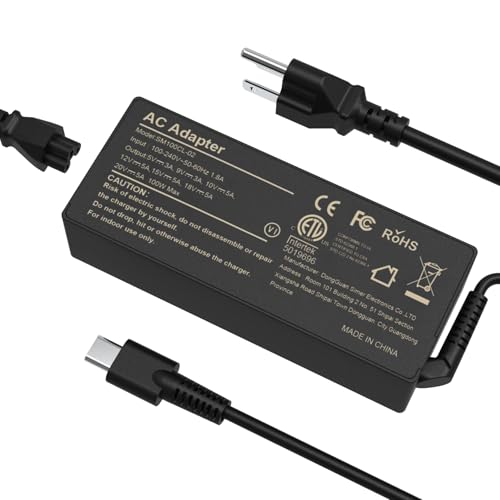 YOXYDIF Carregador Usb-C de 100W para Laptop, Pd3.0, Adaptador de Energia Tipo C com Carregamento Rápido, Compatível com Macbook Pro/Air, Lenovo Thinkpad/Yoga, Dell Precision/Latitude, Msi, Hp, Acer