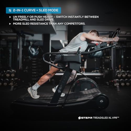 Image of TREADSLED XL VPR, Dual-Mode Curved Treadmill Powered by Patented VPR Air Resistance Technology, Commercial Sled Push Machine, Anti-Rollback Safety and Frictionless Feel
