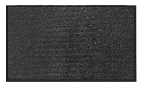 Unimat Traffic Guard Door Mat, 4´x 6´, Heavy Duty Waterproof Doormat, Stain and Fade Resistant Welcome Mats, Durable Rubber Backing, Low Pro le Entryway Rug, Shoe and Boot Scraper, Black