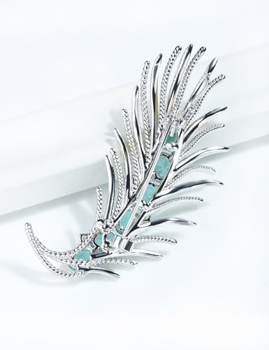Image of Vintage Golden Feather Lapel Pin Leaf Brooch Stick Pin for Suit Women Men Jewelry