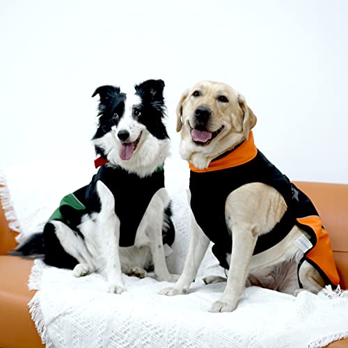H.s.c Pet Large Dogs Raincoats Waterproof Jacket,Orange Adjustable Puppy Lightweight Shirts, Doggie Windproof Warm Vest With Harness Hole（Size 2Xl,76-85Lbs） #TOP5