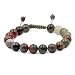 AD Beads Natural 10mm Gemstone Bracelets Healing Power Crystal Macrame Adjustable 7-9 Inch (Bloodstone)