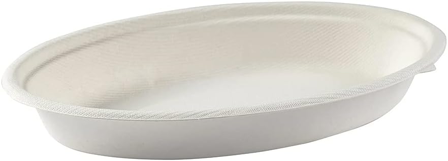 Primeware 24-oz. Compostable Oval Takeout Burrito Bowl / 250-ct. case