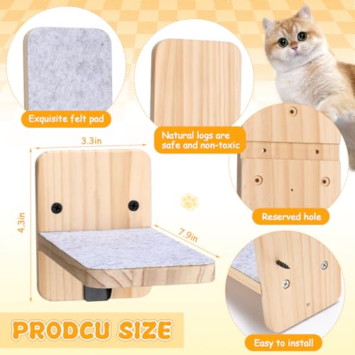 Escalones de pared para gatos CroBlissful paquete x8 miniatura 2