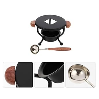 Generic 1 Set of Wax Seal Warmer Metal Seal Wax Furnace Seal Sticks Melting Furnace Tripod Sealing Wax Furnace with Wax Melting Spoon'