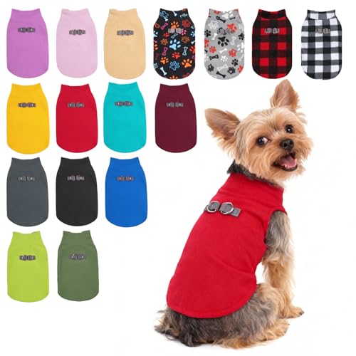 BEAUTYZOO Dog Sweater Fleece Vest Dog Clothes Winter Warm Dog Vest for Small Dogs Soft Fleece Dog Jacket with D-Ring Pullover for Medium Large Dog, Christmas Sweater
