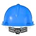 AmazonCommercial Hard Hat, 4-Point Ratchet Nylon Suspension, Blue