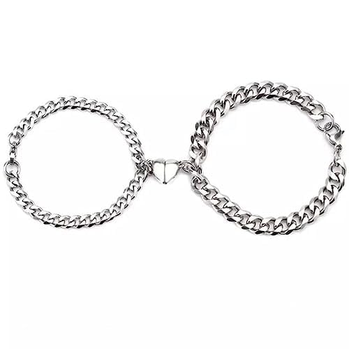 Punjabi Swagg Stainless Steel Magnetic Couple Heart Shaped Love Bracelets Chain for Girl and Boy (B0C9JKK1T4) Amazon Price History, Amazon Price Tracker