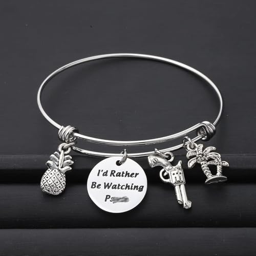 ENSIANTH Movie Fans Gift Tv Show Inspired Gift Pineapple Charm I'd Rather Be Watching Bracelets3