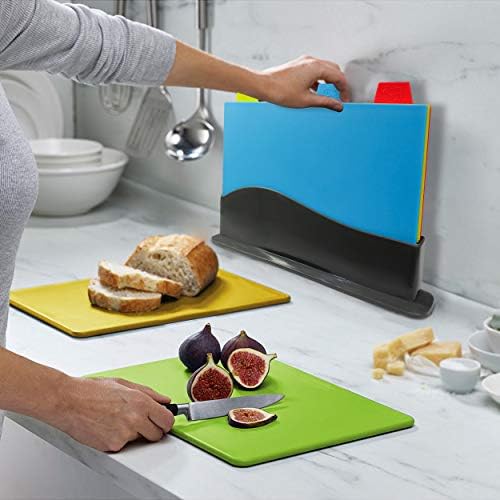 Chopping Board Set (UK Company) Plastic Mat Smart Colour Coded Cutting Boards Set 4 PCS