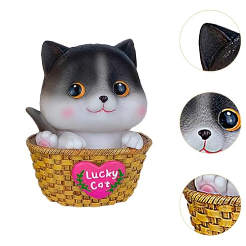 Image of Money Saving Bank with Coin Slot / /Creative Cartoon Design Money Bank / /Plastic Piggy Bank for Boys & Girls (Pack of 1) (Lucky Cat- Black)