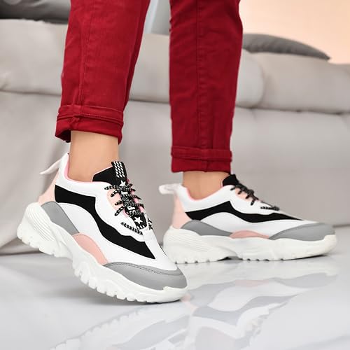 Image of SUSON Women's Synthetic Leather Sneakers Shoes