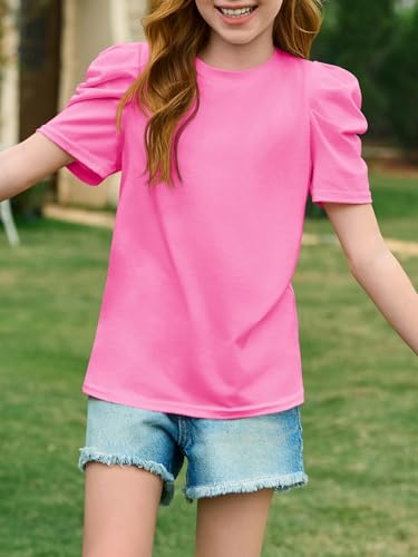 Image of Imily Bela Kids Girls Puff Short Sleeve T Shirts 5-14 Years | Summer, Casual, Crewneck, Fashion Tops