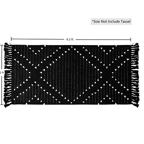 Livebox Boho Kitchen Rug 2' X 4.3' Washable Bathroom Runner Rug With Tassel thumb #1