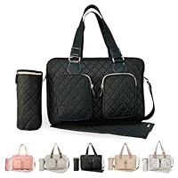 My Babiie Billie Faiers Black Quilted Deluxe Baby Changing Bag, XL