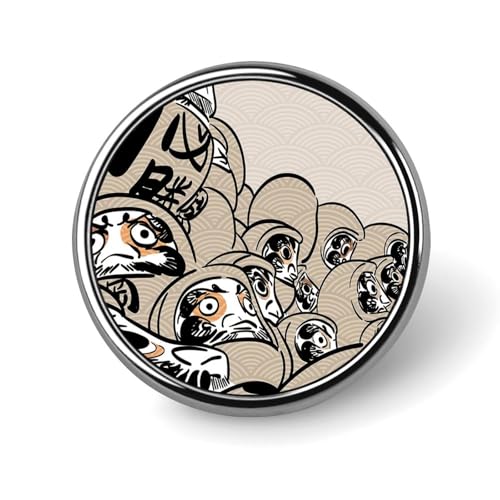 バッジ 円形 だるま 和風 和柄 ピンバッジ ネクタイピン アクセサリー バッジピン バッグ飾り 合金製 おしゃれ 軽量 紛失防止 人気 丸型 かわいい メンズ レディース 贈り物