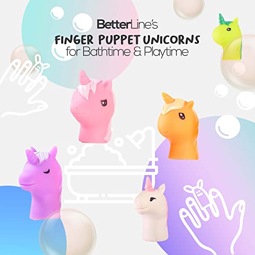 Unicorns Finger Puppets 5-Piece Set - Fun Toy Gift For Kids, Boys & Girls - Bath Puppets For Playtime, Children Birthday Party Favors, Cake Toppers, Pinata & Stocking Stuffers #TOP1