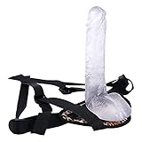 8.27 Inch Double Pleasure Realistic Silicone Smooth Toys for Women to Wear, Couples Adjustable Waist Pants Beginner Trainer Set for Women Men, Lifelike Flexible BDGFH7Y (Clear)
