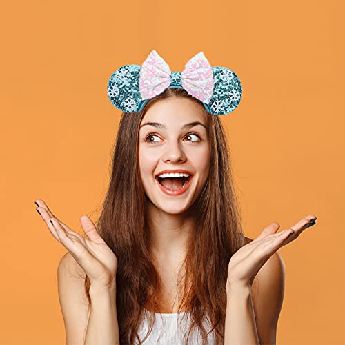 Image of DRESHOW Mouse Ears Bow Headbands Glitter Party Decoration Cosplay Costume for Women