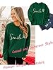 WIEIYM Women's Sweatshirts Smile Sweatshirt Cotton Graphic Crewneck Sweatshirt Funny Long Sleeve Tops Basic Pullover for Spring Autumn Winter #2