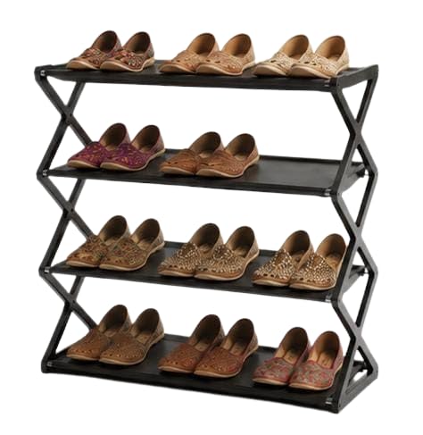4 Tier Foldable Shoe Rack for Home | Space Saving Metal Shoe Stand | Multi Layer Footwear Organizer | Shoe Storage Rack for Entryway, Bedroom, Living Room & Closet-image-45