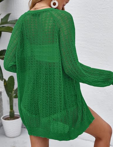 Image of Women Lightweight Cardigans Crochet Summer Boho Knit Thin Long Sleeve Cardigan