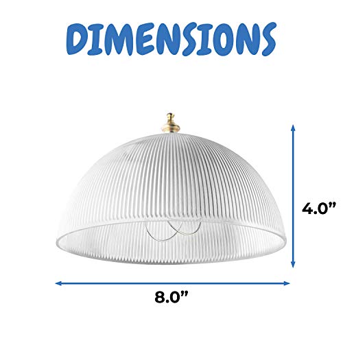Ohlectric Clip On Lamp Shade - Acrylic, Prismatic & Dome-Shap Bulb Shade - Transforms Light Bulbs Into Fixture - Suits Medium Base, A-Shape Bulb - 4”X 8” Decorative Dome Cover, Single Pack - Ol-39155 #TOP1