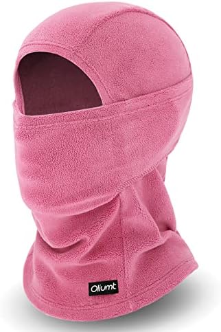 Oliumt Fleece Balaclava Ski Mask for Men&Women,Warm/Breathable/Stretchy/Lightweight,for Skiing/Snowboarding/Motorcycling Rose Red