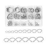 Tucireat Sprengring Set 225 Stück Sicherungsscheiben Sortiment Sicherungsring für Welle Edelstahl 304 (M3/4/5/6/8/9/10/11/12/15/16/18/20/22/25) Sicherungs Sprengring mit Einer Kunststoffbox