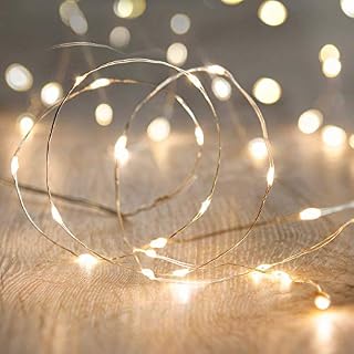 LED String Lights, ANJAYLIA 16.5Ft/5M 50leds Battery Operated Fairy Lights for Garden Home