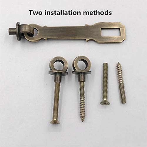 Runningfish Antique Heavy Duty Padlock Hasp Door Clasp，Vintage Solid Brass Thickened Gate Latch Lock，Copper Cabin Hooks And Padlock Eye #TOP3