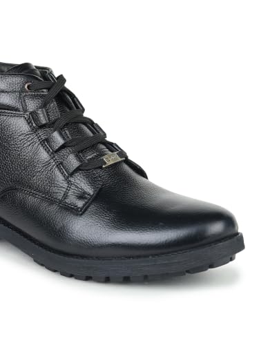 Image of Zoom Shoes A-4691 Men's Genuine Leather High Ankle Boots | Stylish Lace-Up Design | Cushioned Insole for Comfort | Durable & Trendy for Everyday Wear