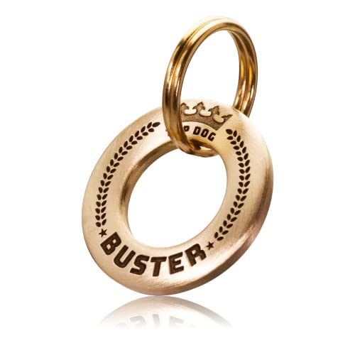 Solid Brass or Stainless Steel Round Personalised Engraved Dog/Pet ID Tag