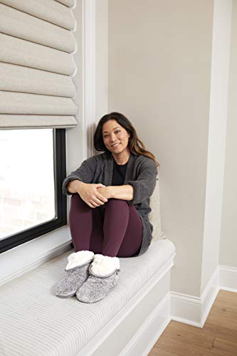 Dearfoams Women's Fuzzy Memory Foam Beth Bedroom Bootie Slipper Sock with Grippers2