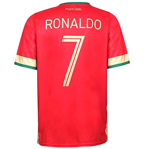 Portugal tröja Ronaldo – barn och vuxna – 2022–2024 – pojkar – män – fotbollströja – fotbollspresenter – sport t-shirt – sportkläder, röd, 140