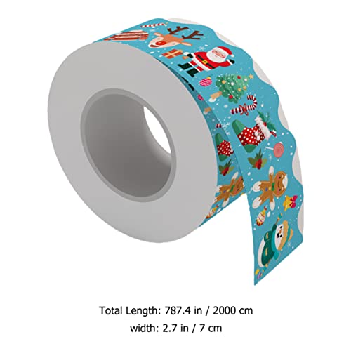 Stobok 4Rolls Adhesive M* Gift Borders Xmas Border: Board, Stickers Sticker Of Blackboard Self- Holiday Xmax Classroom Themed Party Candy For Decoration Trim Cartoon Present Christmas #TOP4