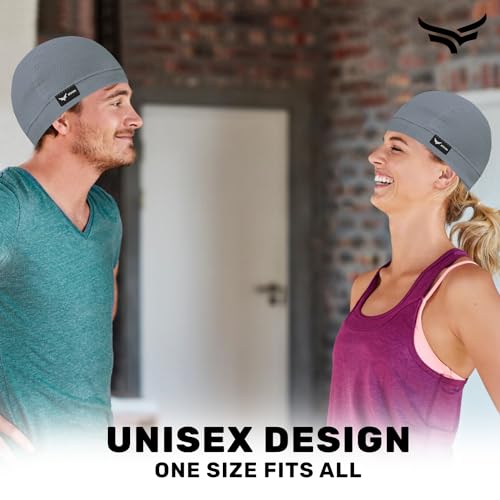 Image of XTRIM Unisex Helmet Skull Cap for Bikers & Cyclists, Cotton Head Cap, Hair Inner Helmet Cover Cap for Men, Sweat Cooling for Women, Skull Cap for Summer