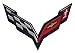 Corvette Racing Flags Sports Cars Embroidered Iron on Sew on 5 inch Patch