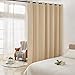 Rose Home Fashion RHF Privacy Room Divider Curtain 10ft Wide x 8ft Tall: No one can See Through, Total Privacy(10x8 Beige)