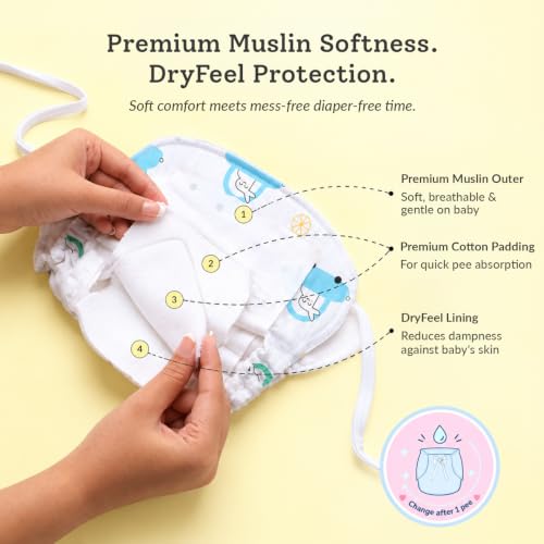 Image of SuperBottoms PREMIUM MUSLIN DryFeel Langot - Bummy Land - 12P (SMALL- UPTO 5KG)
