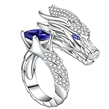 EXQIOUR Anillos unisex de moda con temática china con piedras preciosas brillantes, joyería de moda, accesorios de dedo, aro ajustable, One Size, como se describe, como se describe