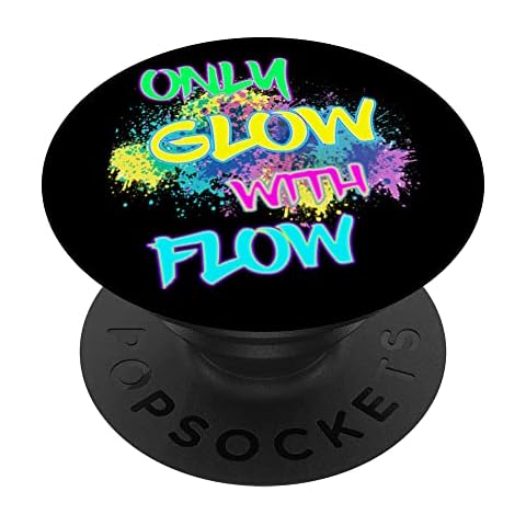 Only Glow With Flow Glow Party 80s Retro Party Lover PopSockets Swappable PopGrip Cover