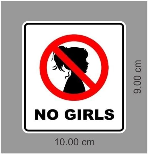 A237 NO Girls Vinyl Decals Car Bike Sticker, 10 x 9 cm, Black White Red