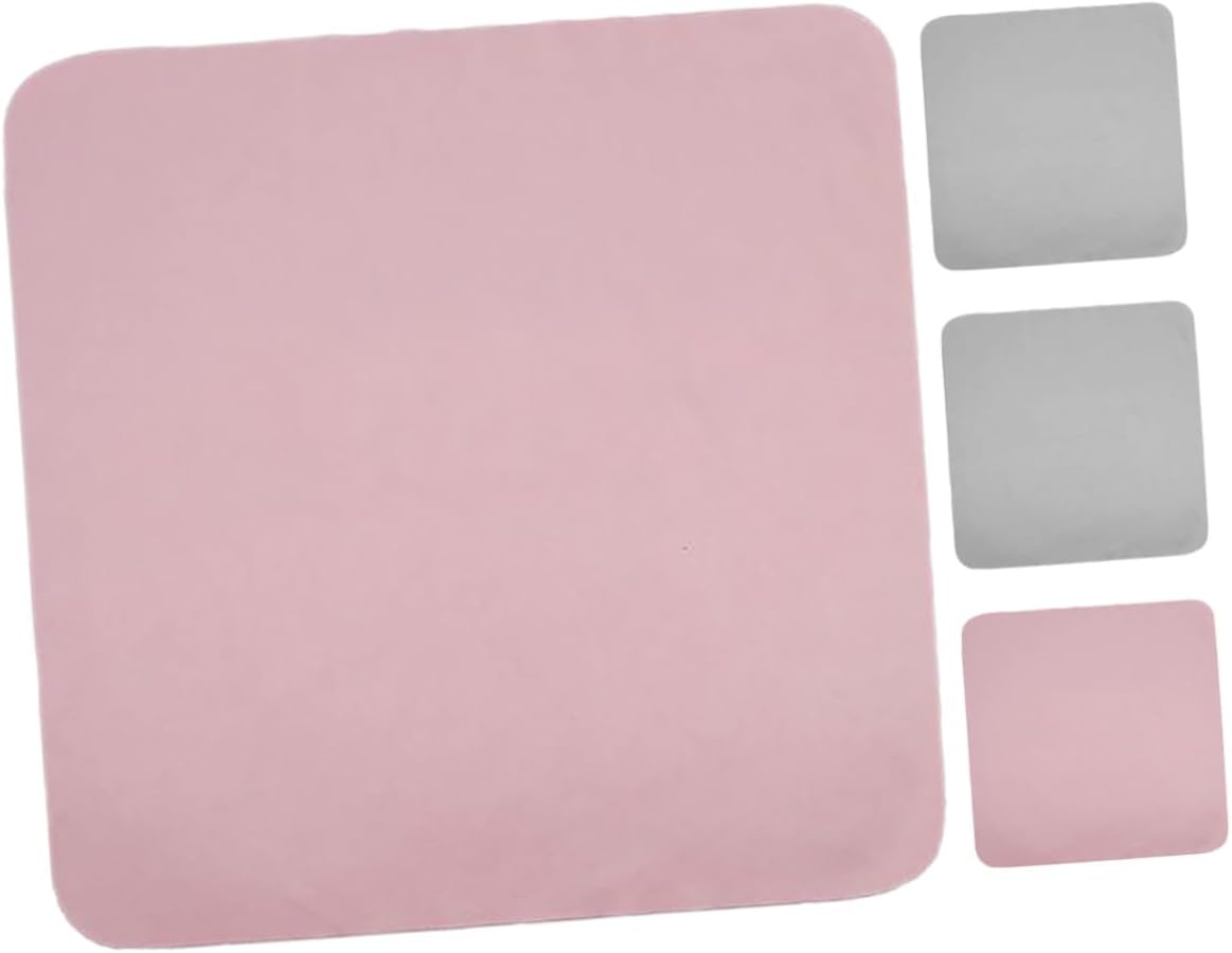 Large Microfiber Eyeglass Cleaning Cloth 4pcs (Pink Gray) for Sunglasses, Camera Lens, Laptop, Tv Screen, and Eyewear Care